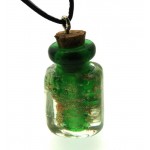 Lachrymatory Style Green Glass Bottle Pendant
